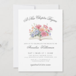 Book Watercolor Floral Bridal Shower Einladung