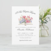 Book Watercolor Floral Bridal Shower Einladung (Stehend Vorderseite)