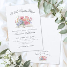 Book Watercolor Floral Bridal Shower