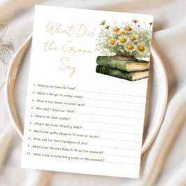 book What Did the Groom Say Bridal Shower Game Begleitkarte