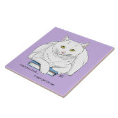 Book White Cat Lila Funny Fliese (Seite)