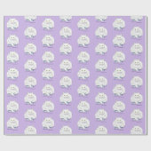 Book White Cat Lila Funny Geschenkpapier (Flach)