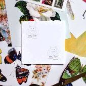 Book White Cat Lila Funny Gummistempel