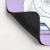 Book White Cat Lila Funny Mousepad (Ecke)
