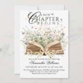 Book Wildflower A New Chapter Begin bridal Shower Einladung (Vorderseite)