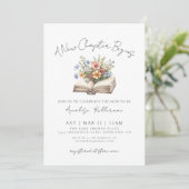 Book Wildflower New Chapter Bridal Shower Einladung (Stehend Vorderseite)