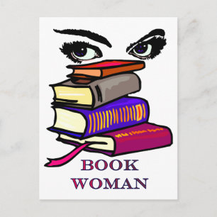Book Woman Postcard Postkarte