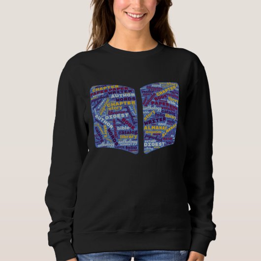 Book Word Cloud Readers Librarian Men Women Sweatshirt (Vorderseite)