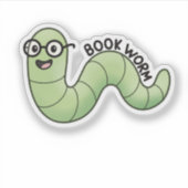Book Worm Cute Bookish Book Lover Worm Aufkleber (Vorderseite)