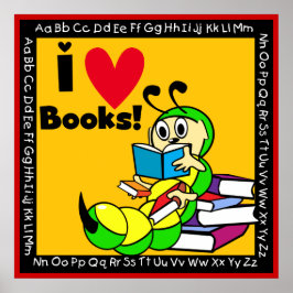 Book Worm I Liebe Books Poster