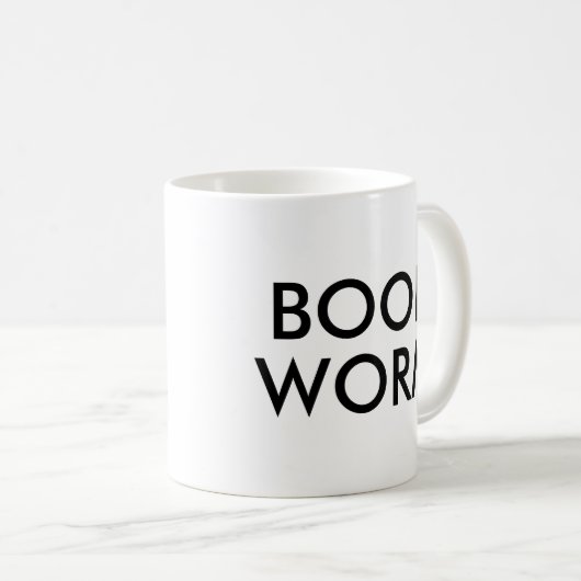 Book Worm Niedlich Modern Book Lover Tasse (VorderseiteRechts)