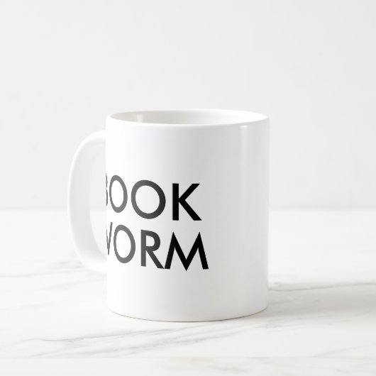 Book Worm Niedlich Modern Book Lover Tasse (Vorderseite Links)