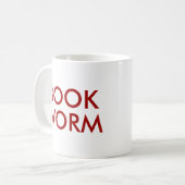 Book Worm Niedlich Modern Book Lover Tasse (Vorderseite Links)