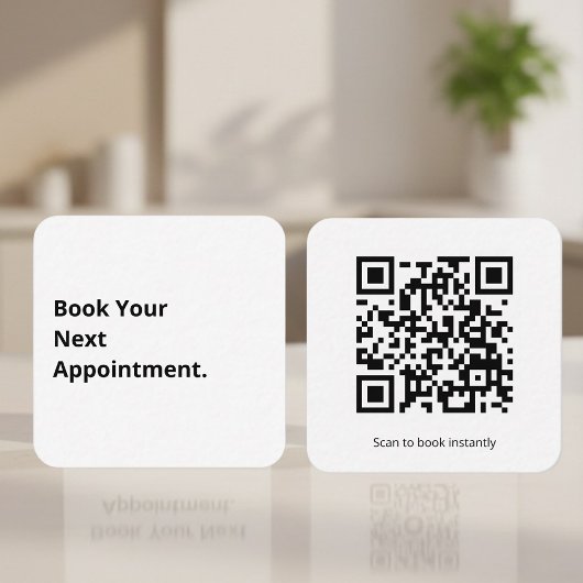 Book Your Next Appointment QR Code  Quadratische Visitenkarte