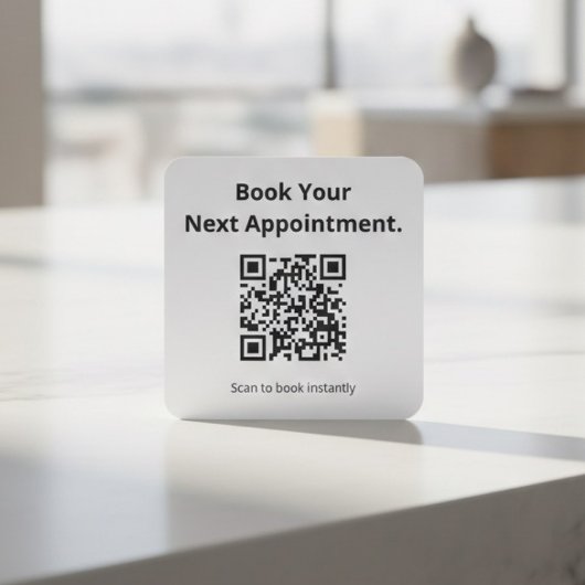 Book Your Next Appointment QR Code  Quadratischer Aufkleber