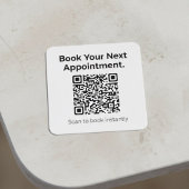 Book Your Next Appointment QR Code  Quadratischer Aufkleber