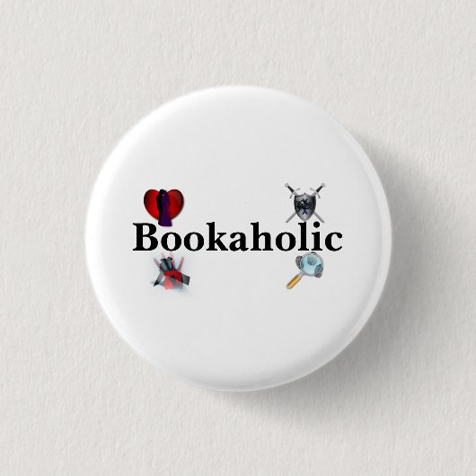 Bookaholic Knopf Button (Vorderseite)