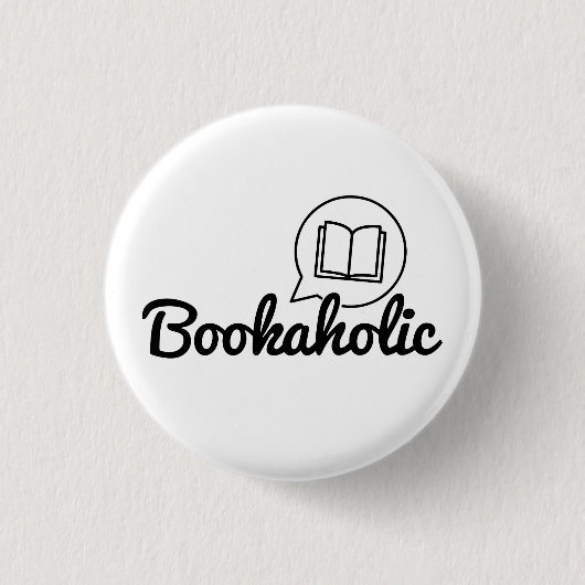 Bookaholic Text Bookworm Buchübersicht Lesen Button (Vorderseite)