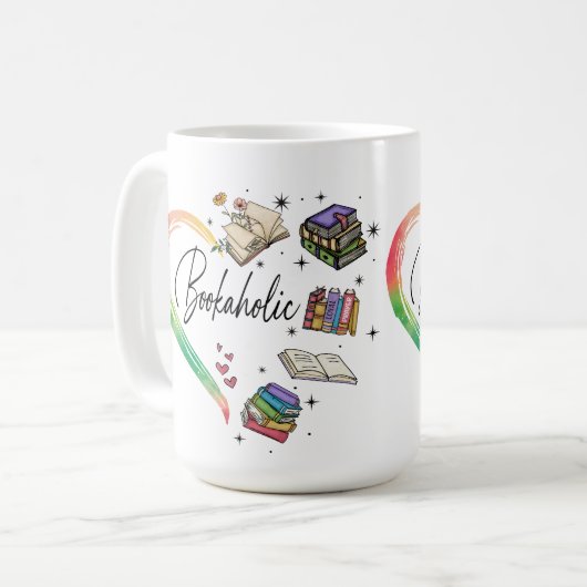 Bookaholische Tasse (Vorderseite Links)