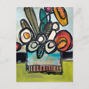 Bookay - handgemalt mit Blumen Postkarte