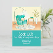 Bookclub-Gruppenbuchsitzung Einladung (Stehend Vorderseite)