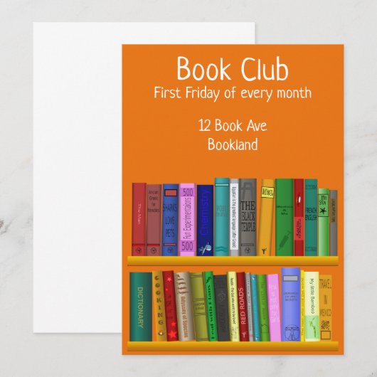 Bookclubgruppen-Buchsitzung Einladung (Vorne/Hinten)