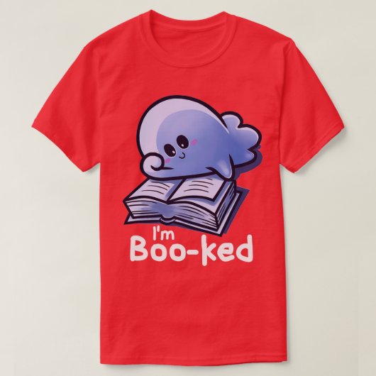 Booked Ghost Reading Book Ghosts Halloween Books R T-Shirt (Design vorne)