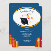 Bookends Graduation Party Einladung (Vorne/Hinten)