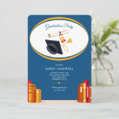 Bookends Graduation Party Einladung (Stehend Vorderseite)