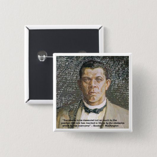 Booker T Washington & Success Quote Button (Vorne & Hinten)