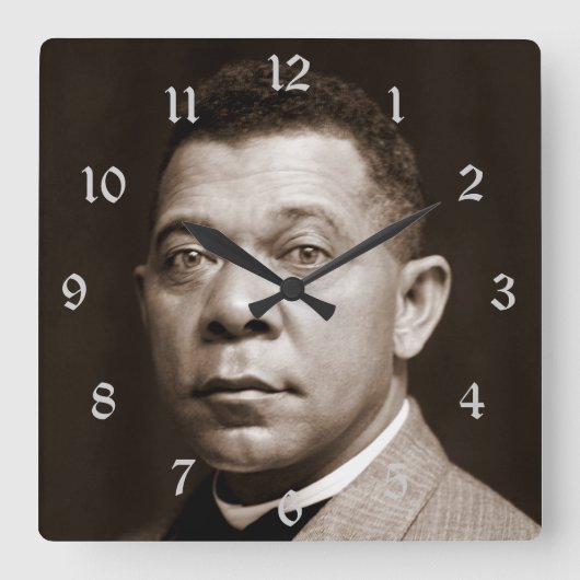 Booker T. Washington The Great Accommodator Quadratische Wanduhr (Vorderseite)