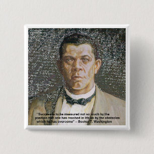 Booker T. Washington und Zitat zum Erfolg Button