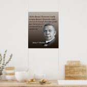 Booker T. Washington zitiert auf Wahrheit, richtig Poster (Küche)