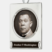 Booker Washington: Afrikanischer amerikanischer Er Banner-Ornament Silber (Links)