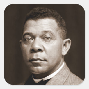 Booker Washington: Afrikanischer amerikanischer Er Quadratischer Aufkleber
