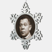 Booker Washington: Afrikanischer amerikanischer Er Schneeflocken Zinn-Ornament (Rechts)