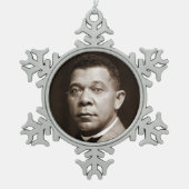 Booker Washington: Afrikanischer amerikanischer Er Schneeflocken Zinn-Ornament (Vorderseite)