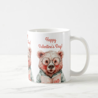 Bookish Bear Valentine`s Day Kaffeetasse