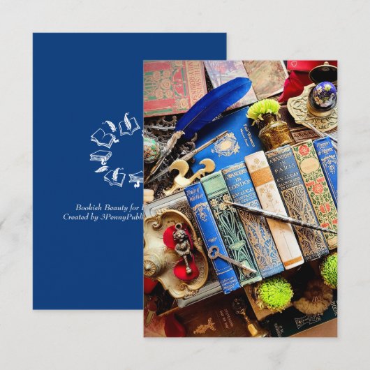 Bookish Beauty for Bibliophiles Dankeskarte (Vorne/Hinten)