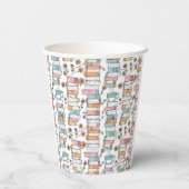Bookish Books Pastel Pink Coffee Mug Pappbecher (Rückseite)