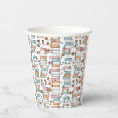 Bookish Books Pastel Pink Coffee Mug Pappbecher (Vorderseite)
