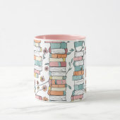 Bookish Books Pastel Pink Coffee Mug Tasse (Zentrum)