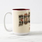 Bookish Bookshelf Est. 20XX Zweifarbige Tasse (Links)