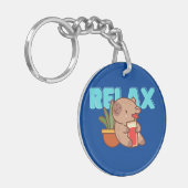 Bookish Capybara Fob Schlüsselanhänger (Vorderseite links)