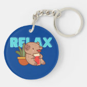 Bookish Capybara Fob Schlüsselanhänger (Rückseite)