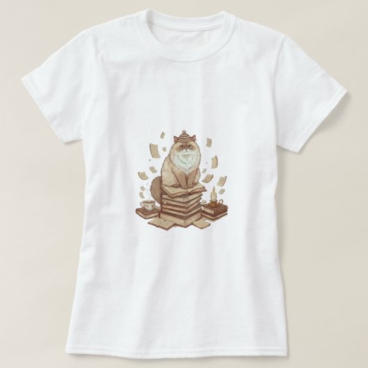 Bookish Cat Aesthetic T-Shirt (Design vorne)