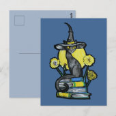 Bookish Cat Witch                                  Postkarte (Vorne/Hinten)