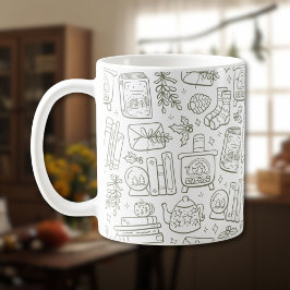 Bookish Christmas Book Lover Winter Cottagecore Kaffeetasse