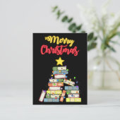 Bookish Christmas Tree I Postkarte (Stehend Vorderseite)