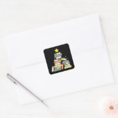 Bookish Christmas Tree I Quadratischer Aufkleber (Umschlag)